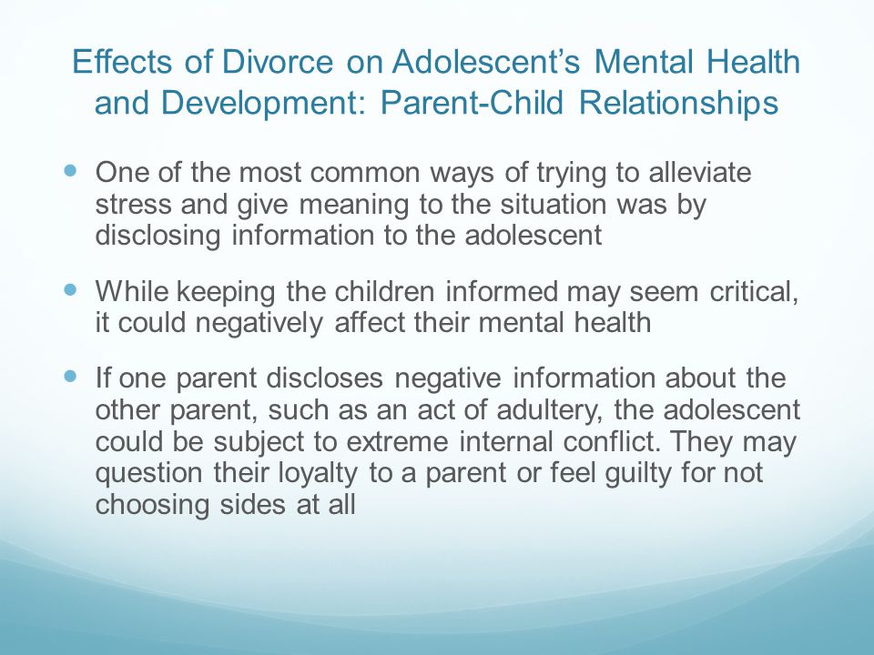 Effects of Divorce on Children's Behavior